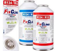 FixClima Gaz Réfrigérant R134A pour Systèmes de Climatisation Automobiles 1994-2016 - Kit 3en1 avec Détection de Fuites et Lubrifiant