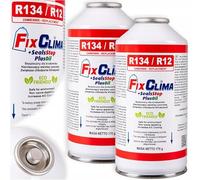 FixClima Kit Recharge R134A pour Systèmes de Climatisation Automobiles 1994-2016 - Double Gaz avec Manomètre et Lubrifiant Universel