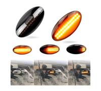 FIXCOR 2 Pièces Feu De Position Latéral Dynamique Clignotant Pour Vauxhall Pour Agila Mk2 2008-up (Dynamic Black)