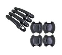 FIXCOR Autocollant Pour Poignée Porte Accessoires Voiture Pour Toyota Pour Corolla E120 E130 2000 2001 2002 2003 2004 2005 2006 Fibre De Carbone Noire(HandleBowl 1 Keyhole)