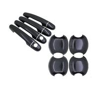 FIXCOR Autocollant Pour Poignée Porte Accessoires Voiture Pour Toyota Pour Corolla E120 E130 2000 2001 2002 2003 2004 2005 2006 Fibre De Carbone Noire(HandleBowl 2 Keyhole)