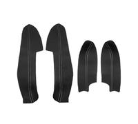 FIXCOR Garnitures de poignées de porte et d'accoudoirs en cuir pour Nissan pour Qashqai J11 2016-2018 - 4 pièces(Black-white line)