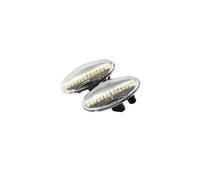 FIXCOR Paire De Clignotants Dynamiques À Feu De Position Latéral Clignotant Séquentiel Pour Peugeot 307 206 407 107 607 (Crystal white)