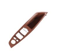 FIXCOR Poignée intérieure de porte avant gauche Panneau de porte intérieur Siège conducteur pour Série 5 F10 F11 F18 Bouton Interrupteur Cadre Rangement (Red Brown)