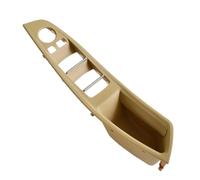 FIXCOR Poignée intérieure de porte avant gauche Panneau de porte intérieur Siège conducteur pour Série 5 F10 F11 F18 Bouton Interrupteur Cadre Rangement (Beige-Panel)