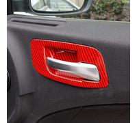 FIXCOR Pour Dodge Pour Charger 2011-2021 ABS Fibre de carbone Poignée de porte intérieure Bol Décoration Couverture Poignée Bol Garniture Autocollants Accessoires (Red Carbon Fiber)
