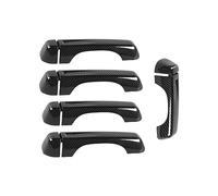 FIXCOR Pour Jeep Pour Wrangler JL 2018-2023 4 Portes Voiture Porte Latérale Poignée Décoration Couverture Hayon Poignée Autocollants Accessoires Extérieurs (Carbon Fiber Grain)