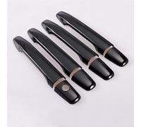 FIXCOR Pour Mitsubishi Pour Lancer 2008-2020 Noir Brillant Motif Chrome Poignée Porte Voiture Couverture Garniture Autocollant Style Auto Accessoires (Black)