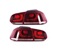 FIXCOR Pour VW Pour Golf6 Mk6 R20 2008-2013 Flowing Water Flicker Turning Signal Light Paire De Feux Arrière De Voiture(Type A Red Clear)
