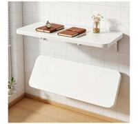 Fixé Au Mur Table Pliante, Robuste Robuste Goutte En Bois Table à Feuilles Avec Support Métallique, Gain De Place Bureau Flottant Pour Les Petits Espaces, Appartement, Étude(Size:120x40cm,Color:blanc)