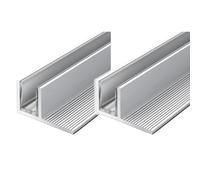 Fixe Verre Douche Profond profilé en U En forme de F Douche Cabine Intégrée Fente, Cloison Bordure Bande Guide Rail, Verre Fixation Mur Sol Plafond Fixation Profil(F-Type Silver,L 1m/3.2ft - W 12mm)