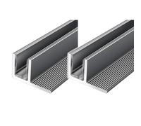 Fixe Verre Douche Profond profilé en U En forme de F Douche Cabine Intégrée Fente, Cloison Bordure Bande Guide Rail, Verre Fixation Mur Sol Plafond Fixation Profil(F-Type Gray,L 1m/3.2ft - W 8mm)