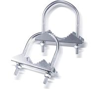 Fixed Antenna Mounting Bracket U-Clamp Anti-Corrosion (2 Pieces) for Outdoor Starlink/Lora/Helium Miner/WiFi/4G LTE/Amateur Radio/TV