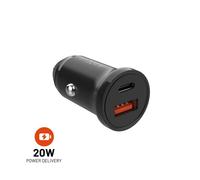 FIXED Chargeur allume-cigare double USB-C/USB 20W, Noir