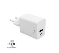 FIXED Chargeur de voyage mini USB-C/USB 45W, Blanc