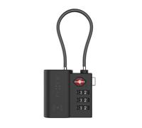 Fixed Fixed Tag Lock avec support Find My Cadenas de voyage TSA pour valise Noir Noir