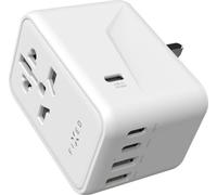 FIXED Voyager Travel GaN PD 65 W pour EU UK et USA/AUS avec sortie 3xUSB-C et 2xUSB blanc