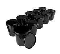 FixedByU avec Couvercle 16 litres Noir hermétique et Stable Seau Vide avec poignée et Couvercle de Fermeture pour Aliments Produits Chimiques Peinture Murale Poudre à Laver Colle 10 pièces
