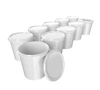 FixedByU Lot de 10 seaux plástico 30 L conteneur qualité alimentaire avec couvercle (10x22049)