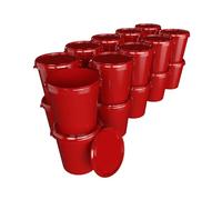 FixedByU Lot de 20 seaux avec couvercle - 30 l - Fabriqués en Allemagne - Qualité alimentaire - Stable et hermétique - Pour ranger les aliments, les fournitures de bureau, la chambre d'enfant, la
