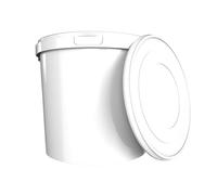 FixedByU Seau avec couvercle 10 L rond en plastique hermétique solide vide avec poignée et couvercle pour aliments, produits chimiques, lessive en poudre, colle blanc