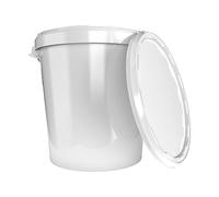 FixedByU Seau avec couvercle - 30 l Fabriqué en Allemagne Convient à un usage alimentaire de stockage stable et hermétique Pour le des aliments, fournitures bureau, chambre Blanc.