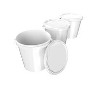 FixedByU Seau avec couvercle de 30 litres de qualité alimentaire, stable, hermétique, blanc