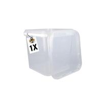 FixedByU Seau couvercle - 5 l - Transparent - Rectangulaire - Seau en plastique alimentaire - Hermétique et stable - Seau vide poignée et couvercle - Pour aliments, chimie, peinture, mur, poudre à