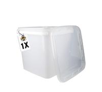 FixedByU Seau Transparent Carré 9L avec Couvercle - Plastique Alimentaire Hermétique et Stable avec Poignée - Convient pour les Aliments, la Chimie, la Lessive
