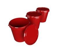 FixedByU Seaux avec couvercle 30 litres - Fabriqués en Allemagne - Convient pour les aliments, robustes, hermétiques, pour le stockage des aliments, fournitures de bureau, chambre d'enfant, usage
