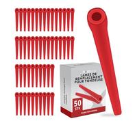 FixedNow 50 x Lames de Rechange pour Coupe-Bordures Gardena | 50 lames de rechange en plastique, compatible Gardena Accucut, Smallcut, Easycut, Comfortcut, clipsage facile