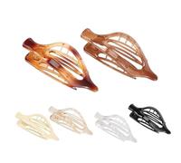 Fixer la pince à griffes, pinces à cheveux à bec de canard, vintage Français Design Alligator Hair Clip, Pinces à cheveux crocodile à glissière latérale, 6 pièces, Barrettes ovales à forte tenue, pinc