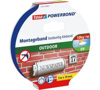 Fixer Objets Spécial Extérieur-Résiste Aux Uv Et À L'humidité-Ruban Adhésif Double Face Pour L'usage Extérieur-Tient Jusqu'à 1 Kg Par 10 Cm De Ruban-5m X 19mm