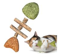 Fixez la santé dentaire de votre chat, jouet créatif en os de poisson, herbe à chat en bois et bâton de nettoyage des dents de vigne, jouet dentaire naturel en arête de poisson pour chat, outil de