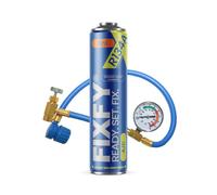 FIXFY 3 en 1 Gaz réfrigérant R134a de rechange, 500 ml, avec huile et mastic, kit avec tuyau et manomètre, pour climatisation automobile (modèles 1995 à 2016)