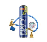 FIXFY Kit 3 en 1 : tuyau avec manomètre + adaptateur + réfrigérant de rechange R1234YF avec huile et mastic - Pour véhicules à partir de 2017 - Remplissez vous-même la climatisation