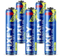 FIXFY Kit Recharge climatisation Auto 5-en-1, Lot de 5 x 500 ML - Gaz de Remplacement avec Huile, additif d'étanchéité, Agent déshydratant et Traceur UV, Compatible systèmes R134a 1995-2016