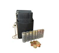 Fixgut Set de serveur professionnel avec poche holster, portefeuille de serveur et porte-monnaie euro inclus, Noir , PU Leder Set, Classique