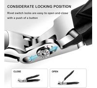 Fixhoo Ortho Clip, Fixhoo Orthoclip Nail Cutters, with Safety Lock for Ingrown Thick Nails, Large Wide Jaw Opening Toenail Cutter for Elderly Seniors (2set)