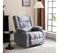 Fiximaster Fauteuil relaxant ergonomique avec fonction allongée, avec poche latérale et 2 porte-gobelets, fauteuil TV pour salon et home cinéma (gris)
