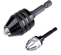 Fixinus Lot de 2 adaptateurs de mandrin de perceuse - Adaptateur de foret à tige hexagonale de 6,35 mm, adaptateur de mandrin sans clé pour visseuse à percussion (0,6 à 8 mm, 0,3 à 3,6 mm)