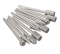 Fixinus Lot de 20 fraises diamant pour sculpture en pierre,Kit de polissage,Outils rotatifs,Accessoires avec tige de 1/8" pour sculpter, graver, ponçage, polir la pierre, bijoux, verre, céramique