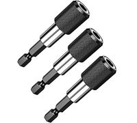 Fixinus Lot de 3 porte-embouts magnétiques à changement rapide 1/4" magnétique Convient pour perceuse tournevis vis filetée Longueur 60 mm