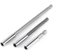 Fixinus Lot de 3 porte-embouts magnétiques - Extension hexagonale 1/4" - Porte-foret magnétique - Changement rapide - Pour perceuse électrique - 50/100/150 mm