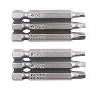 Fixinus Lot de 6 embouts de tournevis à queue hexagonale 1/4" en acier S2 SQ1 SQ2 SQ3 - 50 mm de long