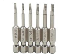 Fixinus Lot de 6 embouts de tournevis triangulaires magnétiques 1/4" 1,8 / 2,0 / 2,3 / 2,5 / 2,7 / 3,0 - Embouts de tournevis triangulaires en acier S2 - 50 mm de longueur