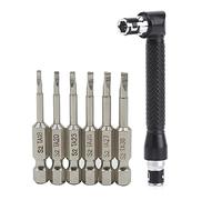 Fixinus Lot de 6 embouts de tournevis triangulaires magnétiques 50 mm, acier S2 1/4" tige hexagonale Δ1,8 / Δ2.0 / Δ2.3 / Δ2.5 / Δ2.7 / Δ3.0 Foret triangulaire, avec porte-embout de tournevis d'angle