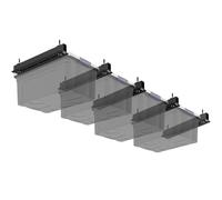 Fixirons Lot de 5 étagères de rangement au plafond pour l'organisation de bacs utilitaires, rangement de garage robuste prend en charge la plupart des conteneurs (pour 4 bacs)