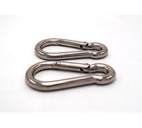 FixitFlo Lot de 2 mousquetons en acier inoxydable A4 de qualité marine M5 M6 M7 ou M8 (5 mm x 50 mm)