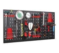 FIXKIT Lot de 3 Panneau Perforé Assortiment de Pinces,Paroi Perforée en Tôle d'Acier Porte Outils Mural pour d'Atelier